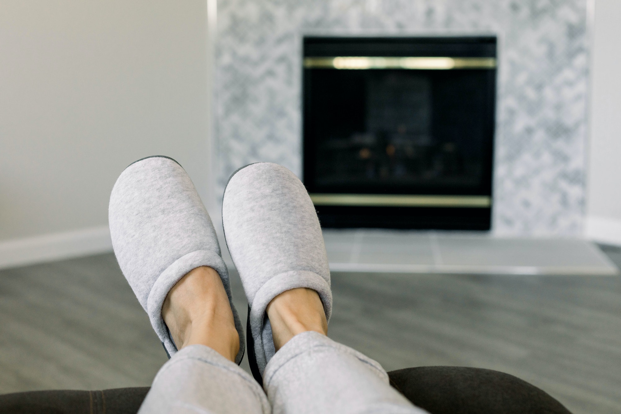 Gray slippers